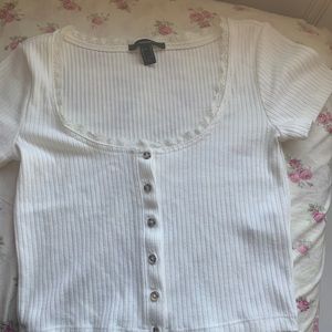 FOREVER 21 WHITE BUTTON DOWN BLOUSE